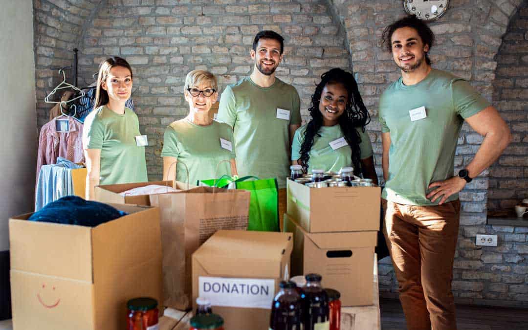 nonprofits portrait of volunteers with working in community